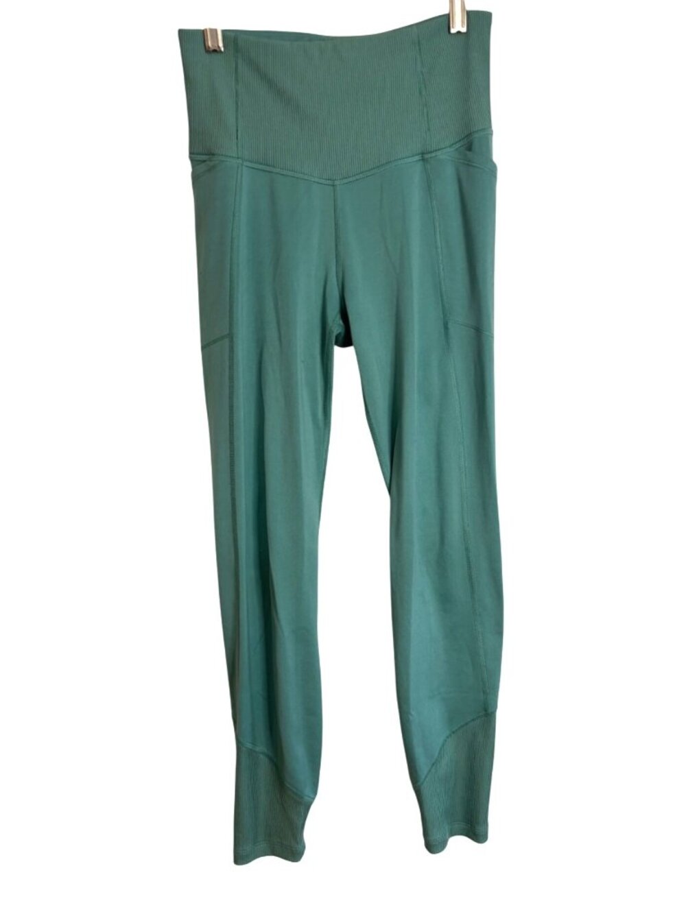 All In Motion High-Waisted Teal Full-Length Leggings Size Small Ribbed Waistband